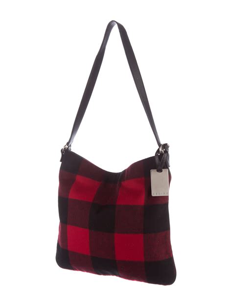 designer flannel shoulder bag.